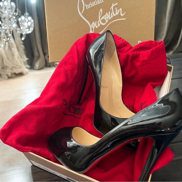 Christian Louboutin  Very Prive 120 Patent Calf -Black - Picture 1 of 3